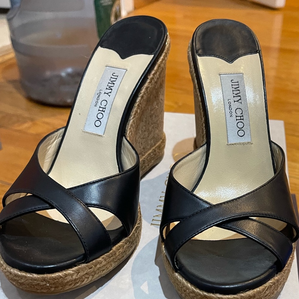 Jimmy Choo Almer 105 Leather Wedge